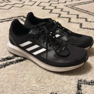 Adidas Men’s Running Shoes - Size 11.5, Black & White, Gently Used